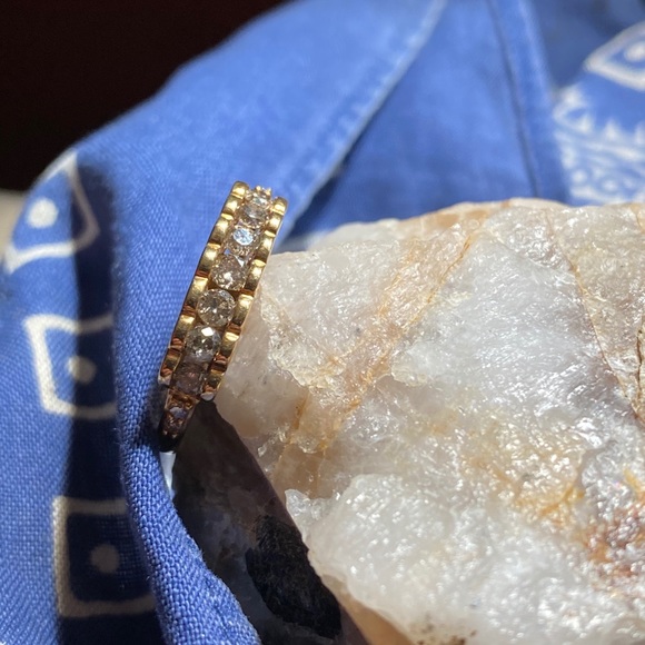 10k Yellow Gold Large Diamond Ring - Picture 3 of 14